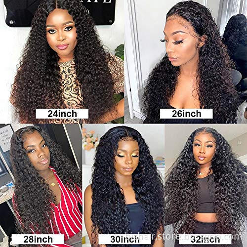 Front Lace Wig Real Human Hair Curly Hair Brazil 150% Density Deep Curly 4X4 Lace Real Human Hair Suitable for Women
